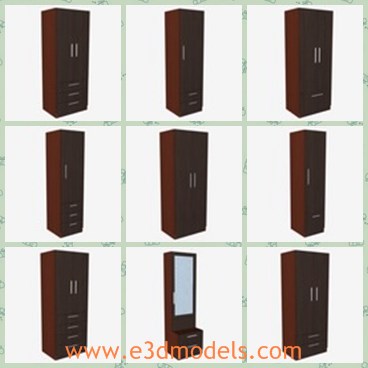 3d model the wooden and painted cabinet - This is a 3d model of the wooden and painted cabinet,which is long and spacious.The model realistic and made as the bookshelf.