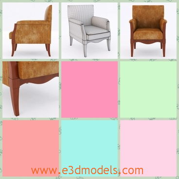 3d model the wooden armchair with classic cover - This is a 3d model of the woodem armchair with classic cover,which is outdated but looks great.