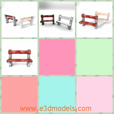 3d model the wooden bench - This is a 3d model of the wooden bench,which is small but cute .The bench is the product of the Socialism era. They can find across all Hungary and other Eastern European countries.