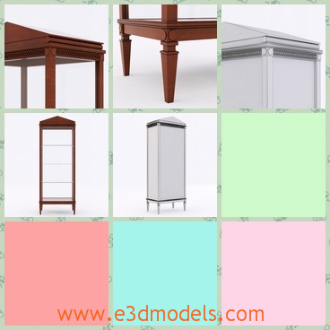 3d model the wooden cabinet - This is a 3d model of the wooden cabinet,which is a display for the phones and the shelf with it is small but the modern style of the cabinet is outstanding.