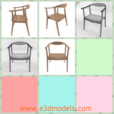 3d model the wooden chair - This is a 3d model of the wooden chair,whic is armed and comfortable to sit on.The chair was made with special materials.