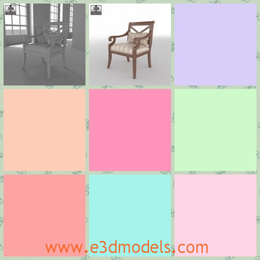 3d model the wooden chair in the room - This is a 3d model of the wooden chair in the room,which is made in ancient style and the shape is fine to see.