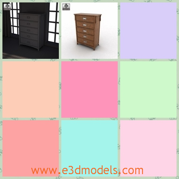 3d model the wooden chest of Colter - This is a 3d model of the wooden chest of Colter,which is made in ance with the proportions and sizes of real furniture.