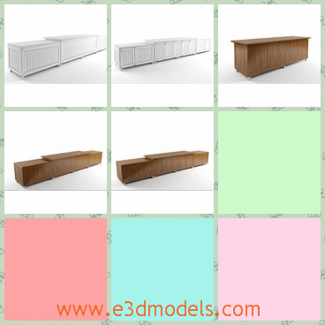 3d model the wooden counter - This is a 3d model of the wooden counter,which is modern and digital.The model is long and practical.