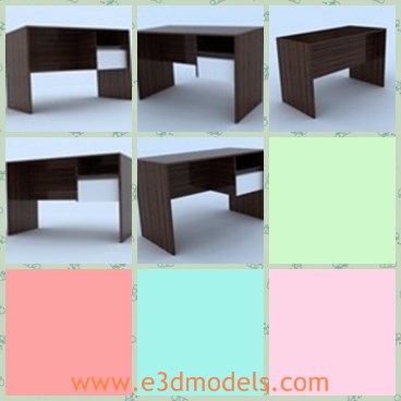 3d model the wooden desk - This is a 3d model of the wooden desk,which is scaled and made for placing computers.