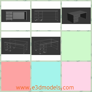 3d model the wooden desk - This is a 3d model of the wooden desk,which is modern and special.The desk is placed in the office and the living room.
