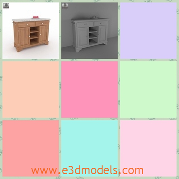 3d model the wooden desk in the kitchen - This is a 3d model of the wooden desk,which ismade in ance with the proportions and sizes of real furniture.