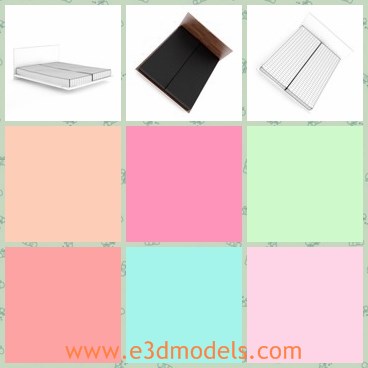 3d model the wooden double bed - This is a 3d model of the wooden double bed,which is made with leather material.