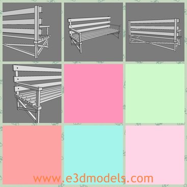 3d model the wooden long bench - This is a 3d model of the wooden bench, which is long and made with high quality for a long time.The model is now rusty and abandoned.