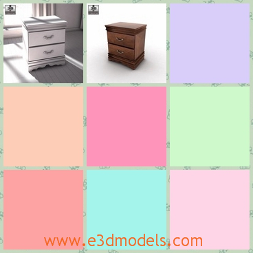 3d model the wooden nightstand - This is a 3d model of the wooden nightstand,which is modern and special as the nightstand and the model can be used as the bedside.