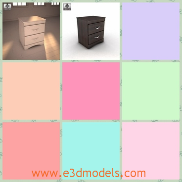 3d model the wooden nightstand - This is a 3d model of the wooden nightstand,which is standing on the bedroom and the model is modern style in the home.