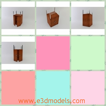 3d model the wooden stand - This is a 3d model of the wooden stand,which is the storage for stuffs and the legs are thin.