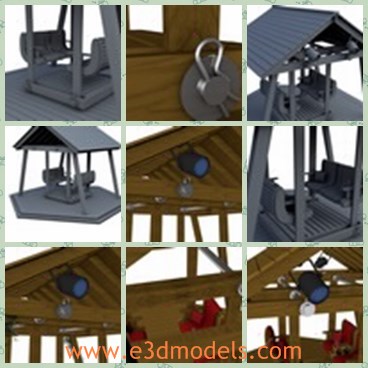 3d model the wooden swing - This is a 3d model of the wooden swing,which is heavy and common in garden.The swing comes with all textures,materials,& renderings,Everything you see in the pictures comes with it as well even the ivy leaves that are growing up the side of the swing.