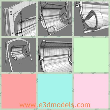 3d model the wooden swing - This is a 3d model of the wooden swing,which is the common tool in the park or garden.The model is an entertainment for kids.