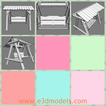 3d model the wooden swing - This is a 3d model of the wooden swing in the park,which is rusty and made of wood and other materials.