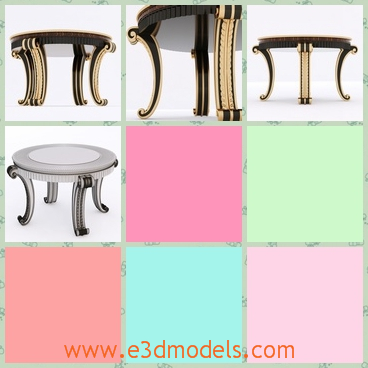 3d model the wooden table with curved legs - This is a 3d model of the wooden table iwth curved legs,which is fine and marvellous.The model is a fashion right now in the home.