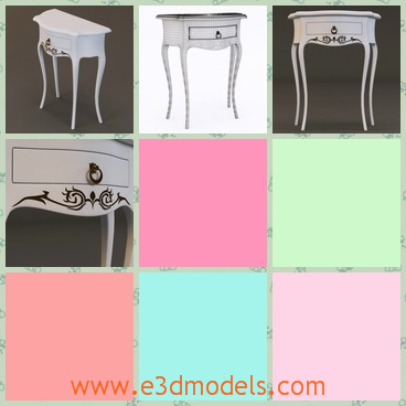 3d model the wooden table with four legs - This is a 3d model of the wooden table with four legs,which is created with fine decorations.The model is made in antique style.