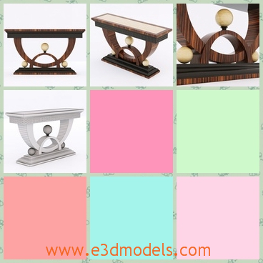 3d model the wooden table with three balls - This is a 3d model of the wooden table with three balls,which are placed on the lower part of the table and the surface is smooth.
