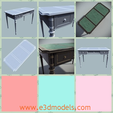 3d model the writing desk - This is a 3d model of the writing desk,which is made in antique style.The model is long and stable.