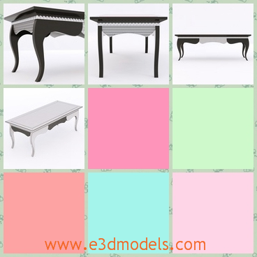 3d model the writing desk with curved legs - This is a 3d model of the writing desk with the curved legs,and the model is stable and large.It is long and pretty.