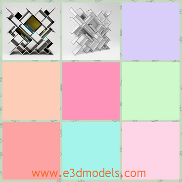3d model thee modern bookshelf - This is a 3d model of the modern bookshelf,which is special and made in high quality.