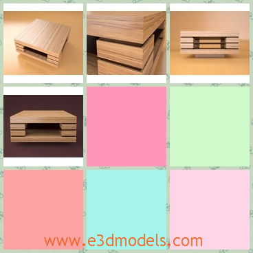 3d model wooden table with detailed design - This is a 3d model about a piece of wooden table,which belongs to the office.The model is designed in detailed texture.