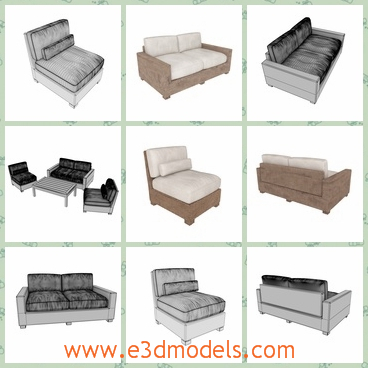 3d models of Artwood Wicker furniture set - These 3d models are about several Artwood Wicker furniture which includes sofas and chairs. All of them have thick cushions which make people very comfortable to sit on them.