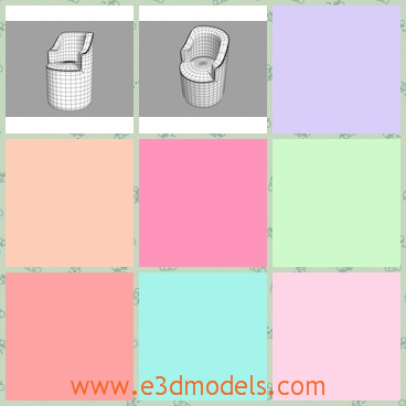 3d modl the mini armchair - This is a 3d model of the mini armchair,which is white and small.The model is the most modern recently.