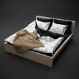 3d model the bed with pillows on it