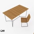 3d model the outdoor table and chair