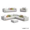 3d model the white sofa in the living room
