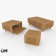 3d model the wooden coffee table