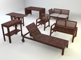 3d model the wooden furniture