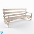 3d model the wooden long bench