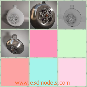 3d model a bottle with exquisite design - This is a 3d model of a bottle with exquisite decoration.The container looks like a wine bottle and the white one looks more modern.