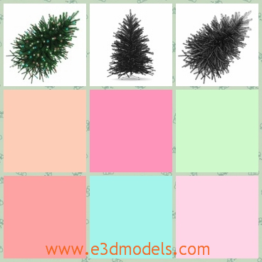 3d model of Christmas tree - This3d model is about a plain and yet pretty Christmas tree which is green and have needle-like leaves. On it we can see tiny sparks.