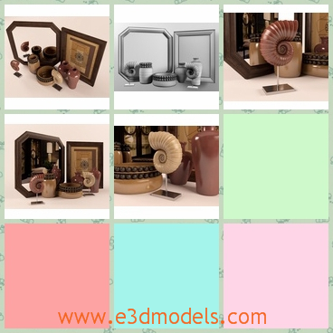3d model the accessories in the room - This is a 3d model of the accessories in the room,which is the decorative arts in the room.It looks pretty and special.