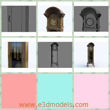 3d model the ancient clock - This is a 3d model of the ancient clock,which is the pendulum made in ancient times.The mode is made in high quality.