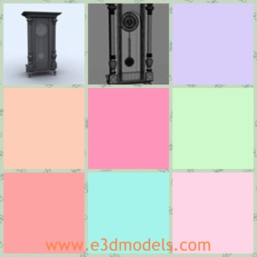 3d model the antique clock - This is a 3d model of the antique clock,which is the typical pendulum clock in the world.The model is large and looks great in the whole.