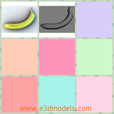 3d model the banana - THis is a 3d model of the banana,which is the common fruit in our life.The model is long and big.