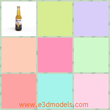 3d model the beer bottle - This is a 3d model of the beer bottle,which is small and made in high quality.The model is made in high quality.