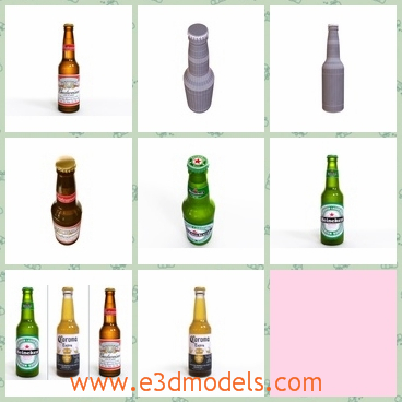 3d model the beer bottle - This is a 3d model of the beer bottle,which is common in the life.The model is the alcohol bottle.