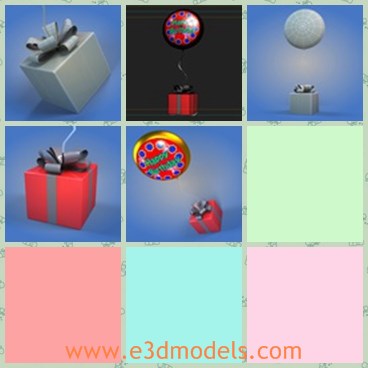 3d model the birthday present - This is a 3d model of the birthday present,which is fully detailed and textured.The ballons are very charming and pretty.