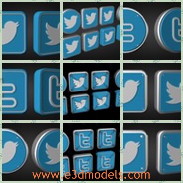 3d model the blue logo - This is a 3d model of the blue logo,which is cute and made with bird sample on it.