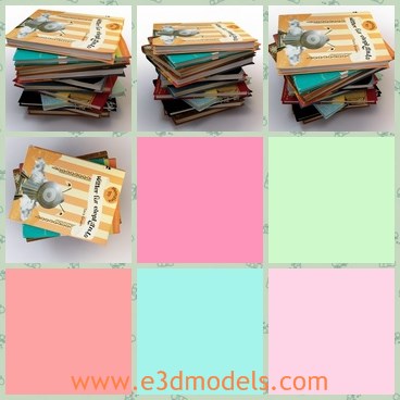 3d model the books - This is a 3d model of the books,which is the cartoon books.The model is popular and made for kids.