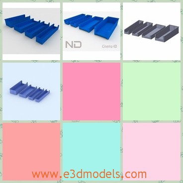 3d model the box in blue - This is a 3d model of the box in blue,which is the common container made in plastic materials.