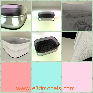 3d model the box of soap - This is a 3d model of the box of soap,which is made in modern style.The shape is special and the it is placed in the bathroom.