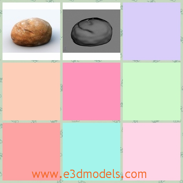 3d model the bread - This is a 3d model of the bread,which is round and common in the life.The model is made with special materials.