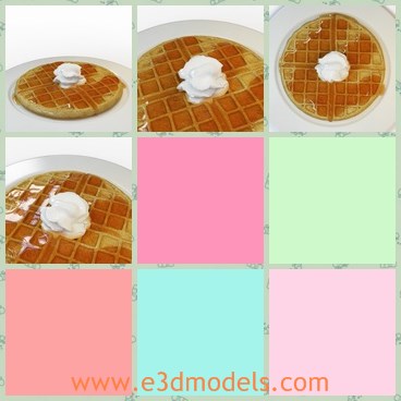 3d model the breakfast - This is a 3d model of the breakfast,which is the waffle cookies.The model is popular in European areas not in Asian areas.