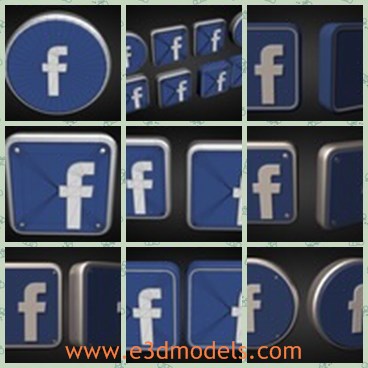 3d model the button with letter F - This is a 3d model of the button with letter F,which is the obvious symbol made in details.